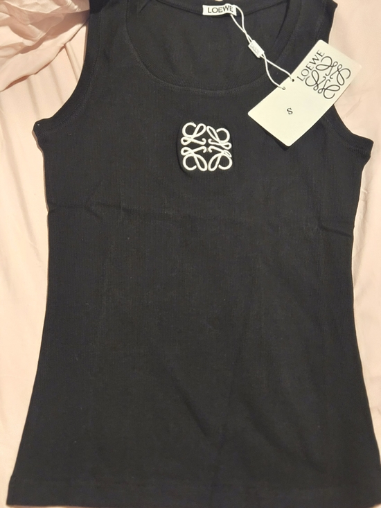 Loewe Tops - Loewe Black Sleeveless Logo Tank Top